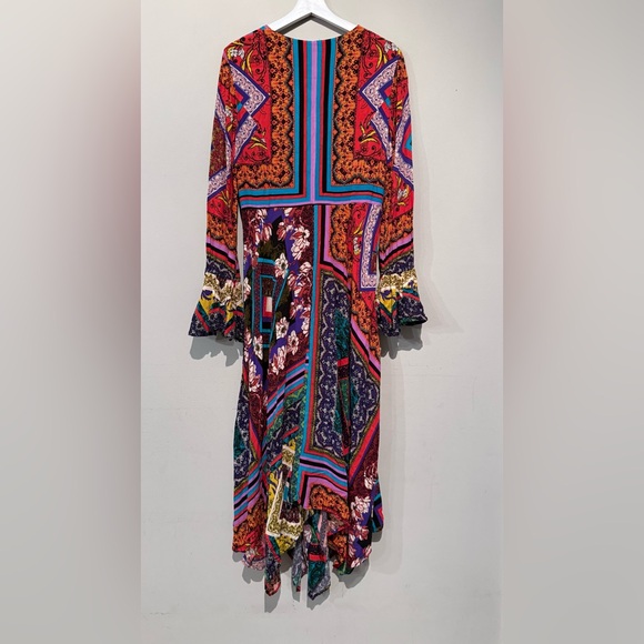 FREE PEOPLE MAXI DRESS WOMEN M Travel Vacation Boho Multicolor Button - Picture 3 of 16